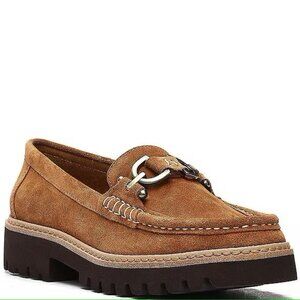 Donald J Pliner $198 Helio Suede Hardware Detail Lug Sole Loafers Sz 11 NIB!